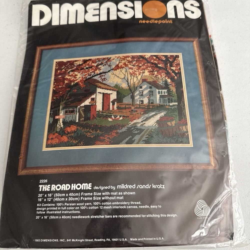 Dimensions The Road Home Needlepoint Kit 2226 Mildred Sands Katz 1983 Sealed